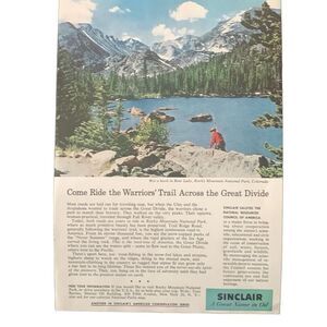 Vintage 1959 Sinclair Oil Warriors Trail Great Divide Ad Advertisement